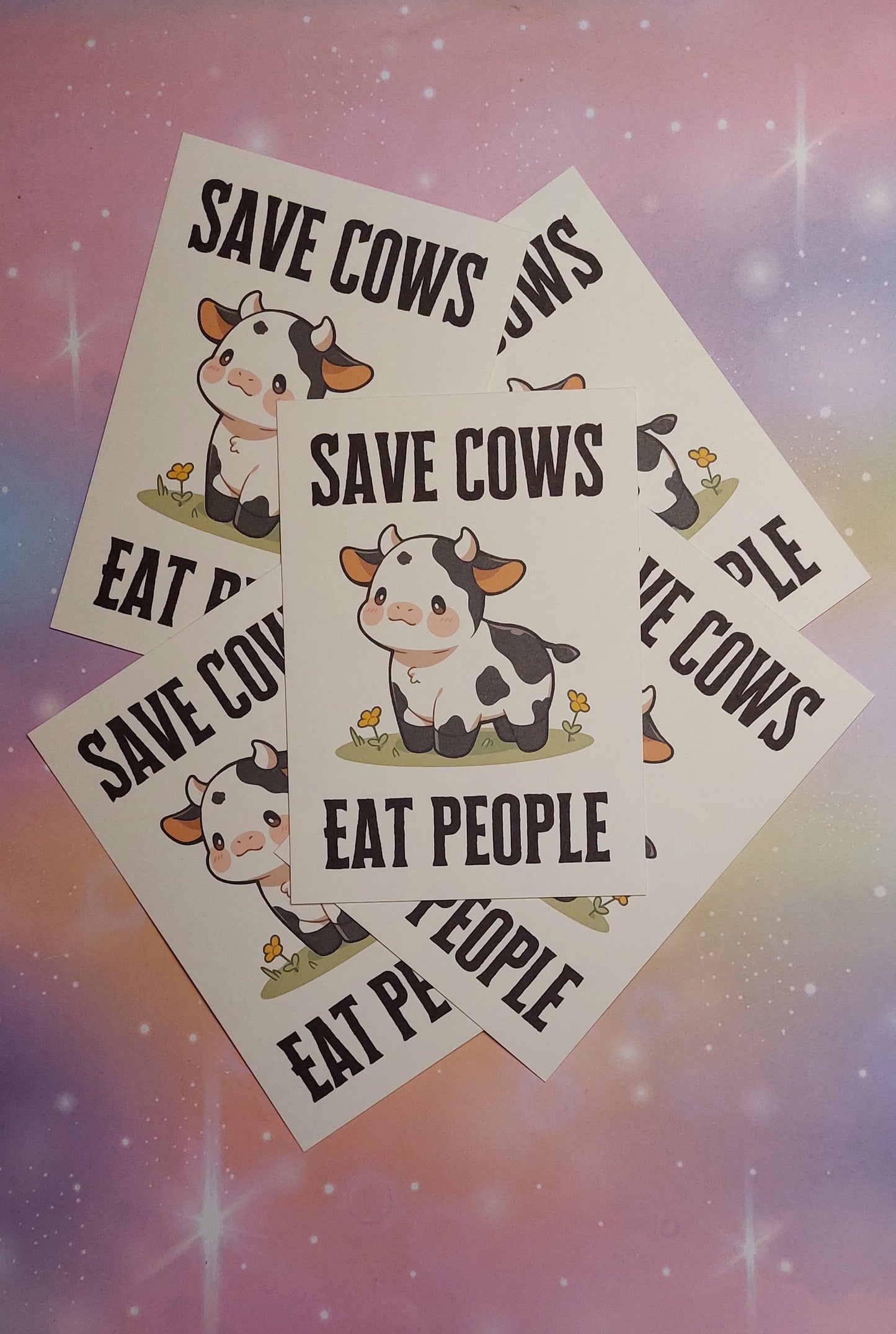 Veganer Postkarte - Save Cows Eat People