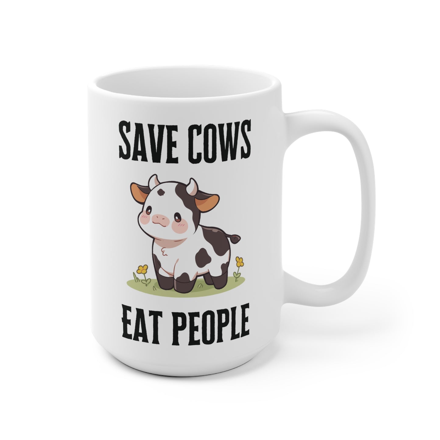 Save Cows Eat People Tasse | Niedliche Kuh Illustration, Funny Vegan Humor