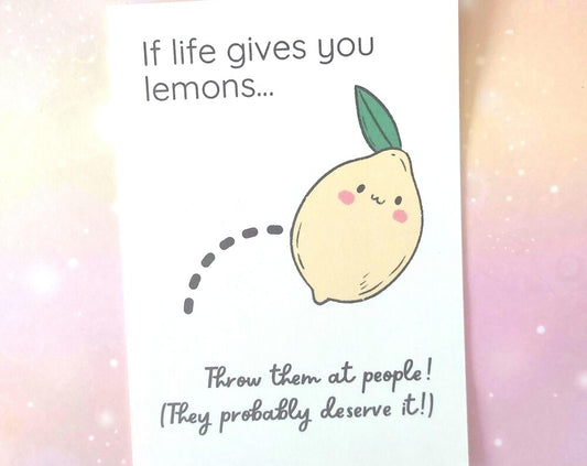 Postkarte If life gives you lemons witzige, niedliche Grußkarte