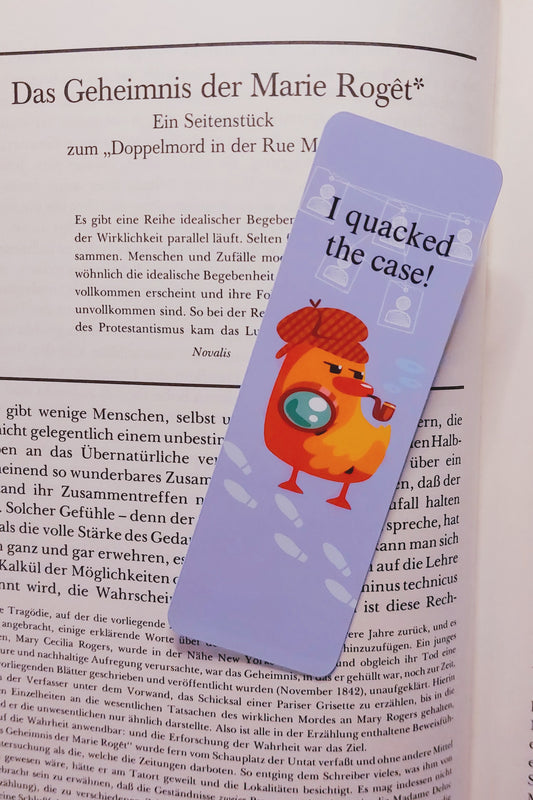 Witziges Lesezeichen Ente I quacked the case Geschenkidee für Leseratten und Krimi Fans Enten Pun