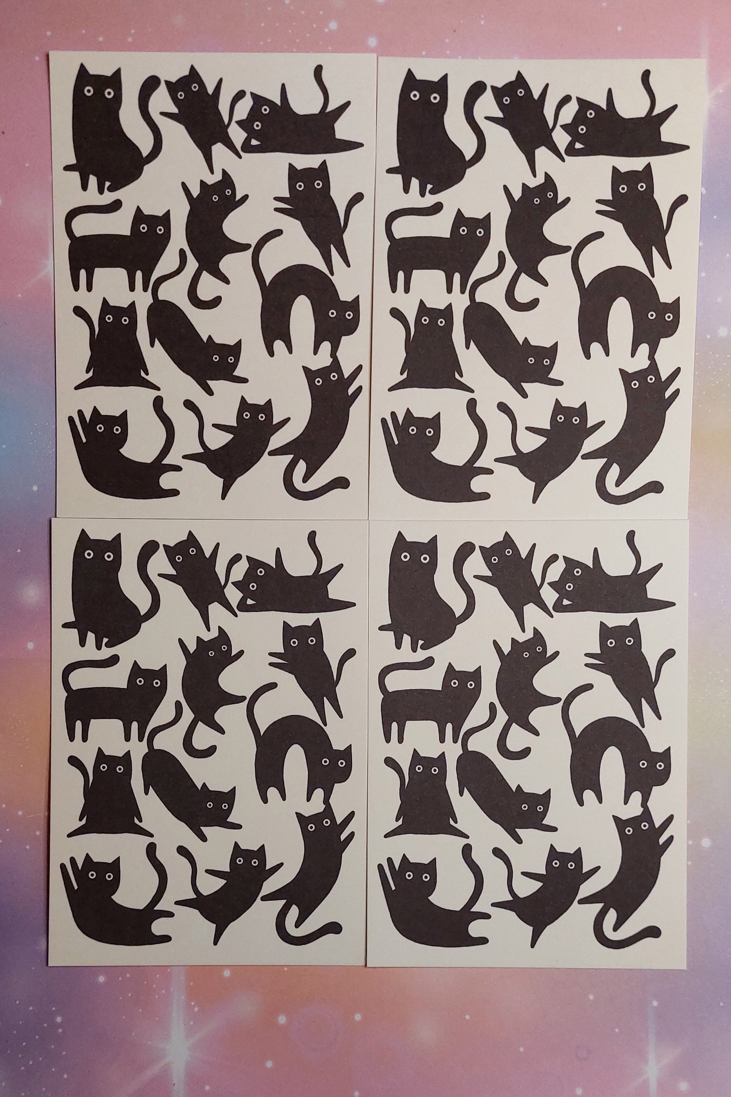 Witzige Postkarte - All the black Kitties