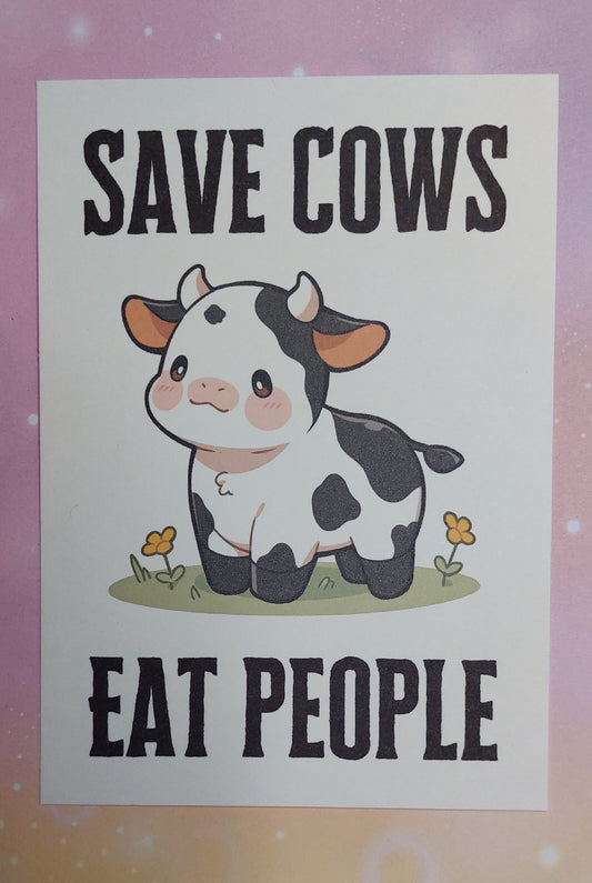 Veganer Postkarte - Save Cows Eat People
