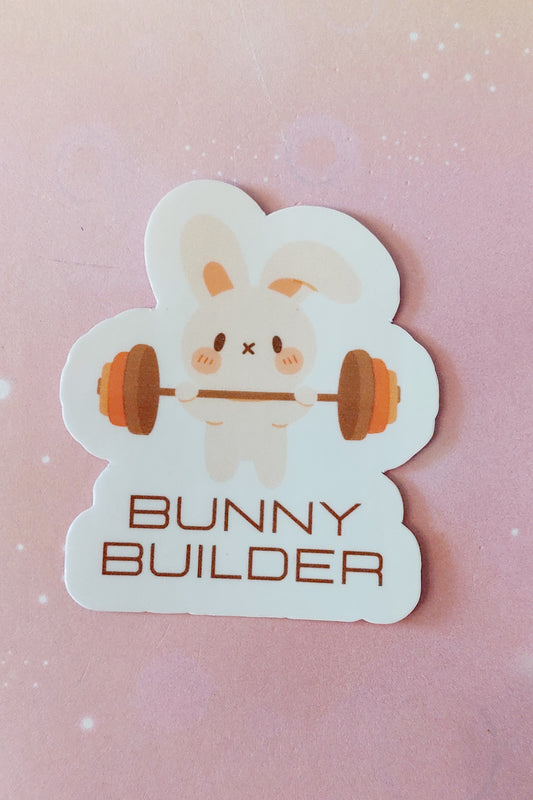 Niedlicher Kaninchensticker 'Bunny Builder'