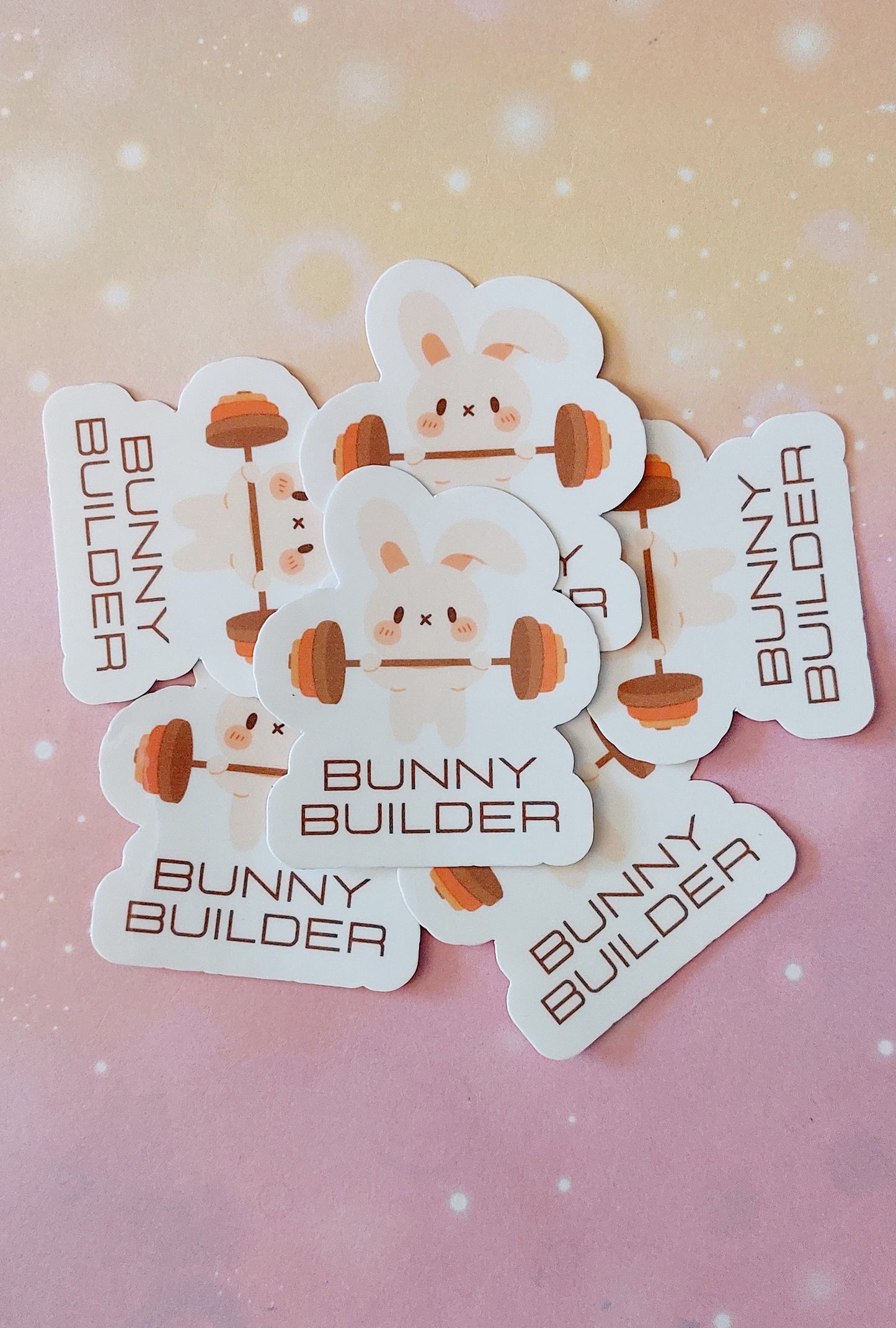 Niedlicher Kaninchensticker 'Bunny Builder'